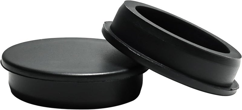 BOPOREAE 2 Pcs 55.3 mm/2-3/16 in Silicone Rubber Plug for 55.3-56.3mm Small Round Holes, Waterproof T Type Rubber Stoppers, Soft Flexible Bottle Seal Plugs Tube Pipe End Caps Inserts Bathtub Jet Cover, Black - Image 1